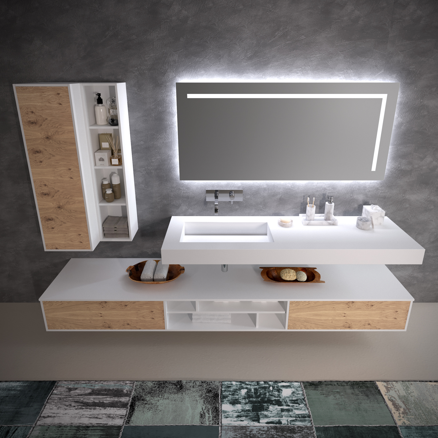 cadoro-bagno-moderno-design-bathroom cabinet-mln01c