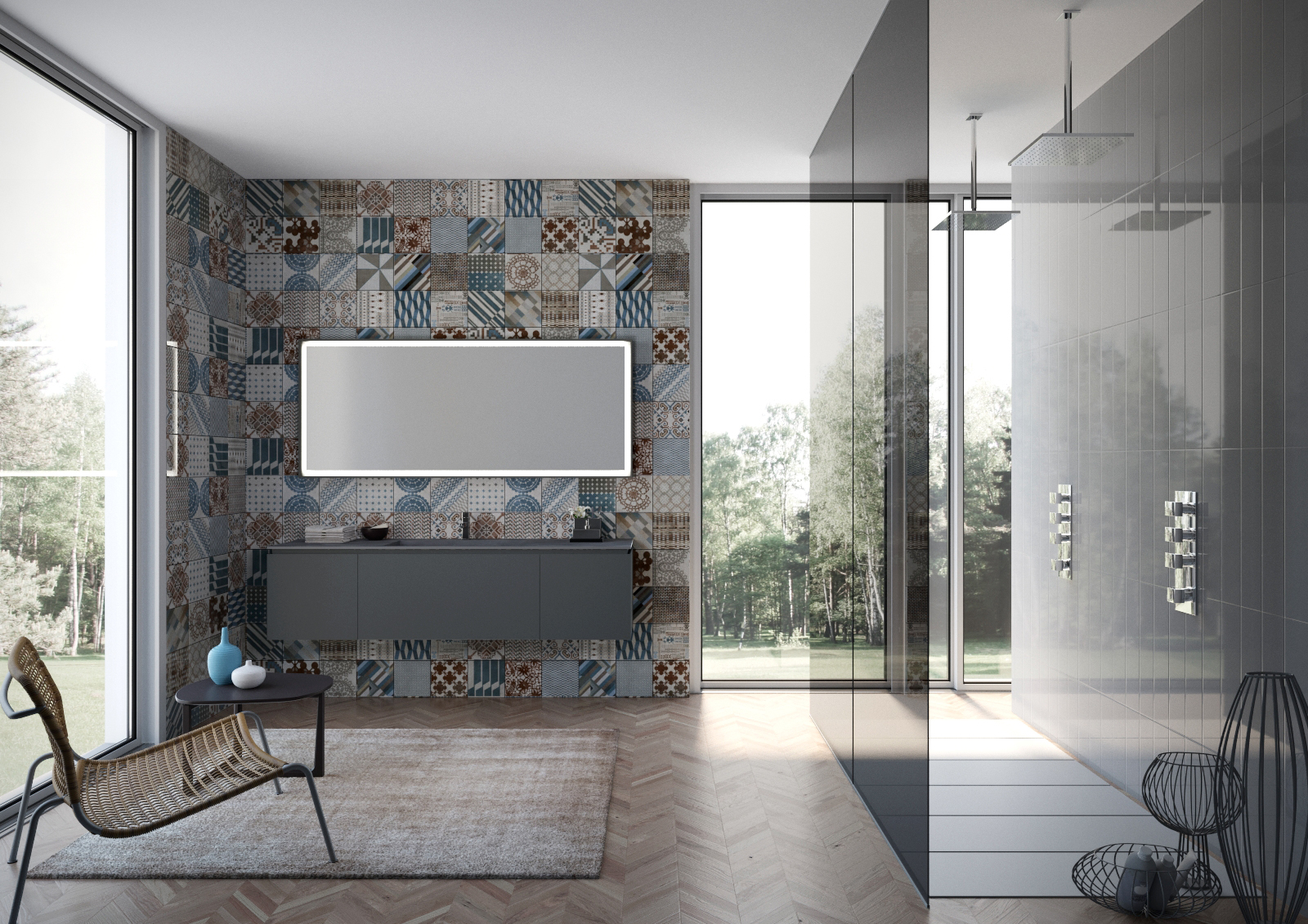 cadoro-bagno-moderno-design-bathroom cabinet-mln07a Mobile bagno laccato Milano