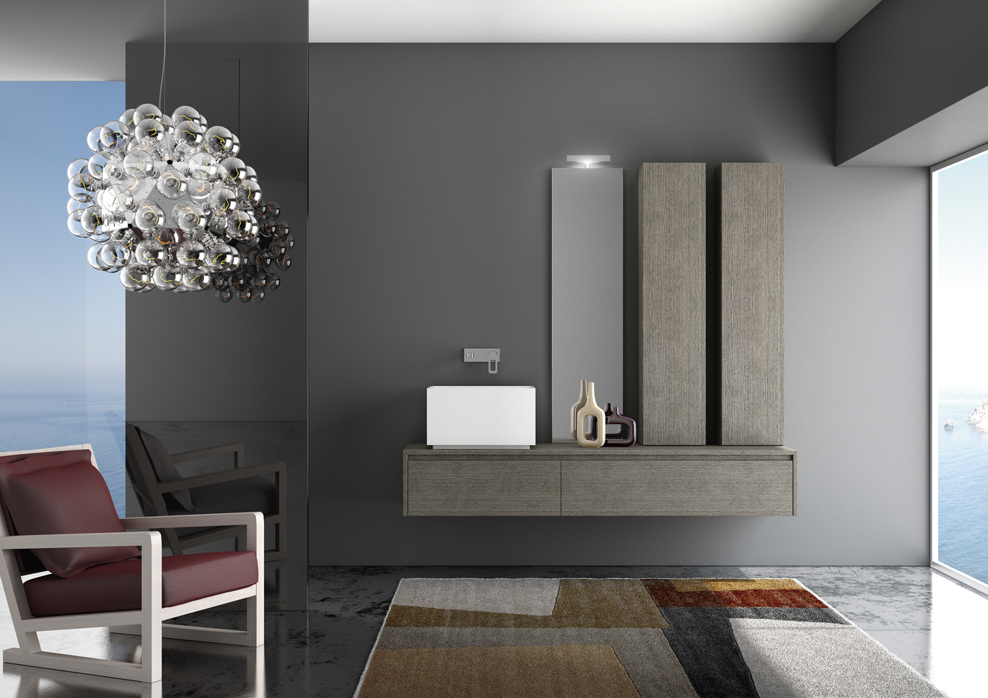 cadoro-bagno-moderno-design-bathroom cabinet-osk03a Arredamento bagno componibile moderno