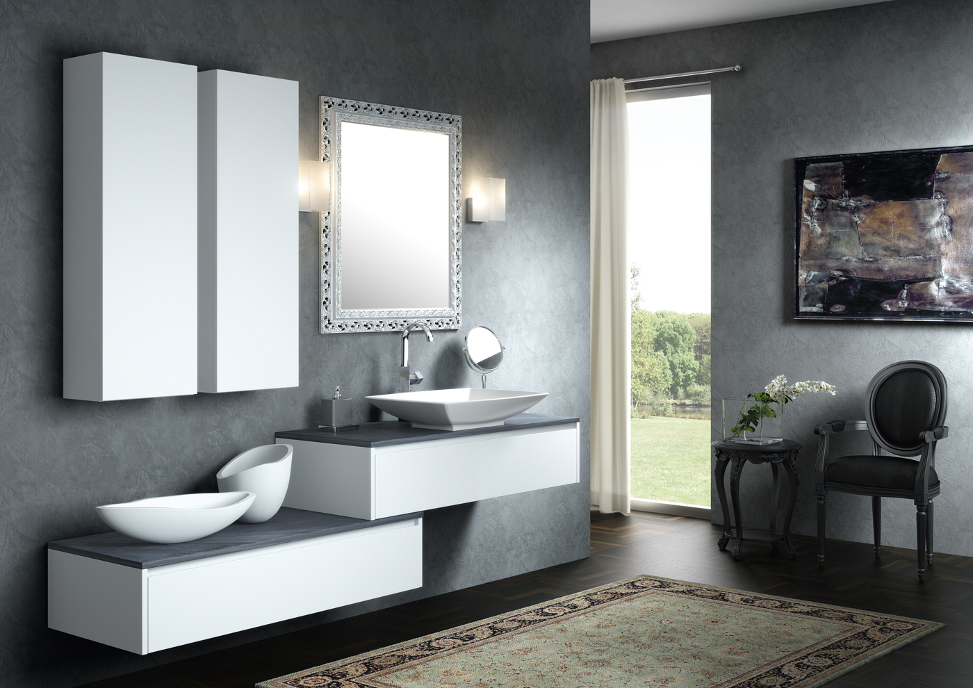 cadoro-bagno-moderno-design-bathroom cabinet-osk05a Arredamento bagni lavabo appoggio
