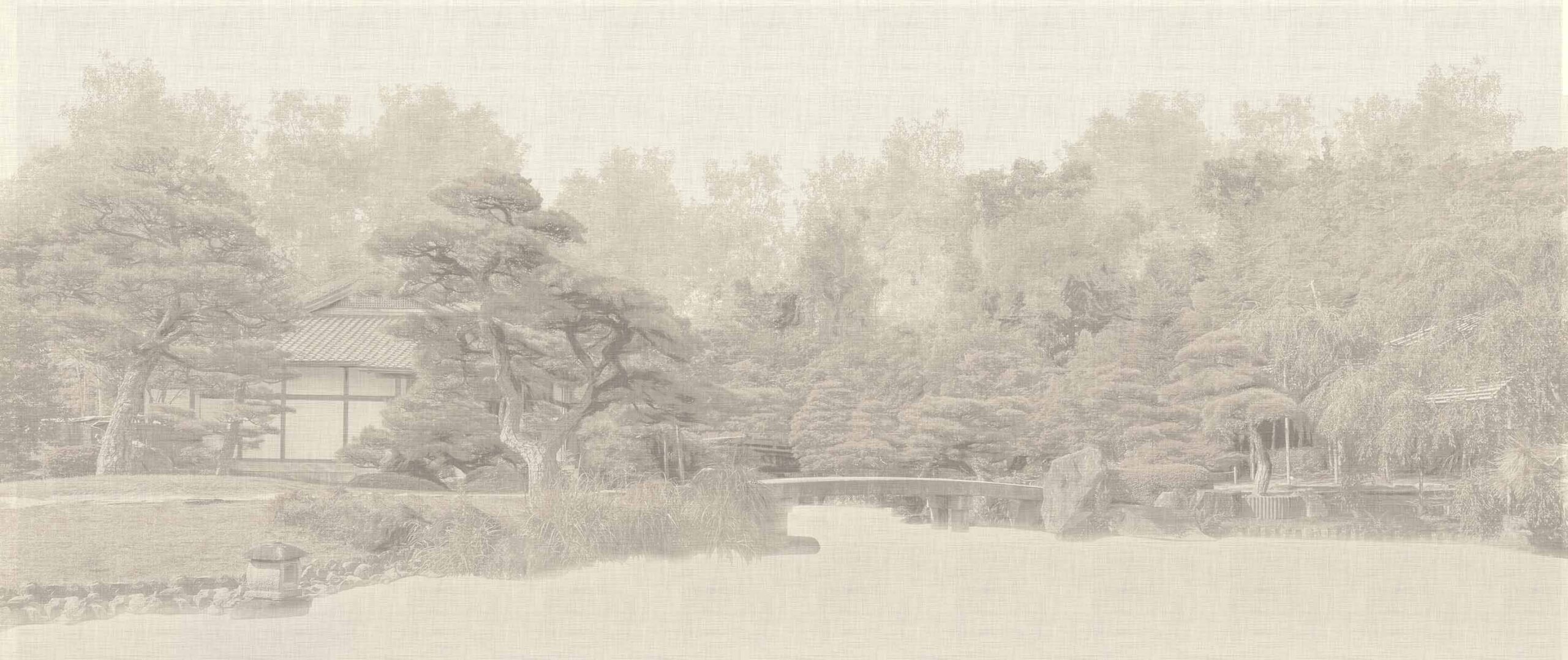 Japanese garden isolated on white background Carta parati Wallpepper Iwate