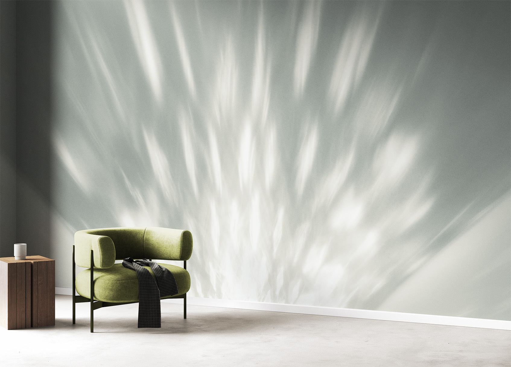 3d,Rendering,Of,Modern,Living,Room,With,Armchair,With,Blanket.