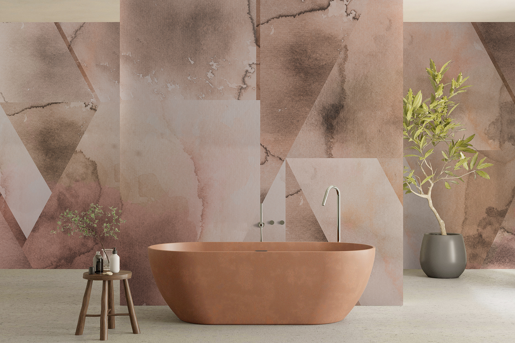Modern,Bathroom,Interior,Design,With,Bathtub,,,Decor,And,Plant